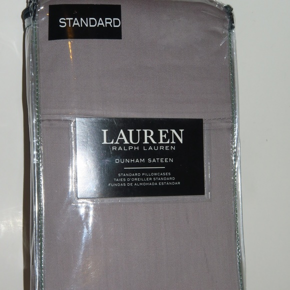 2 Ralph Lauren Dunham Brown King or Standard Pillowcases 300TC